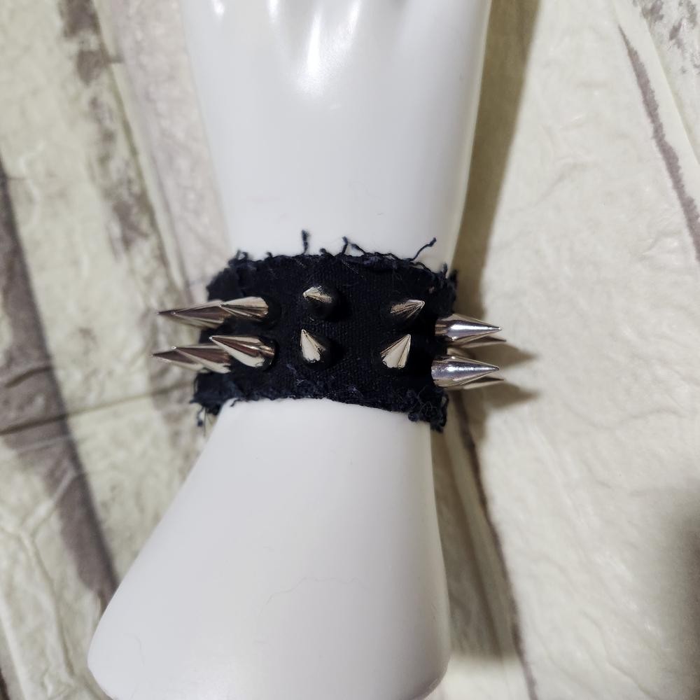 Goth Punk Grunge Edgy Black Spiked Bracelet